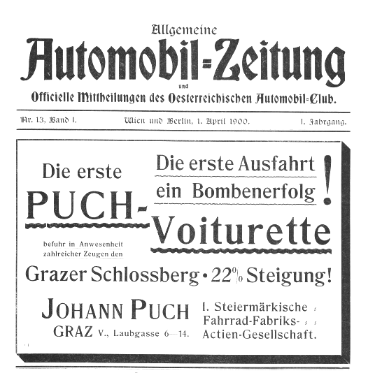 Automobil-Zeitung vom 1.April 1900